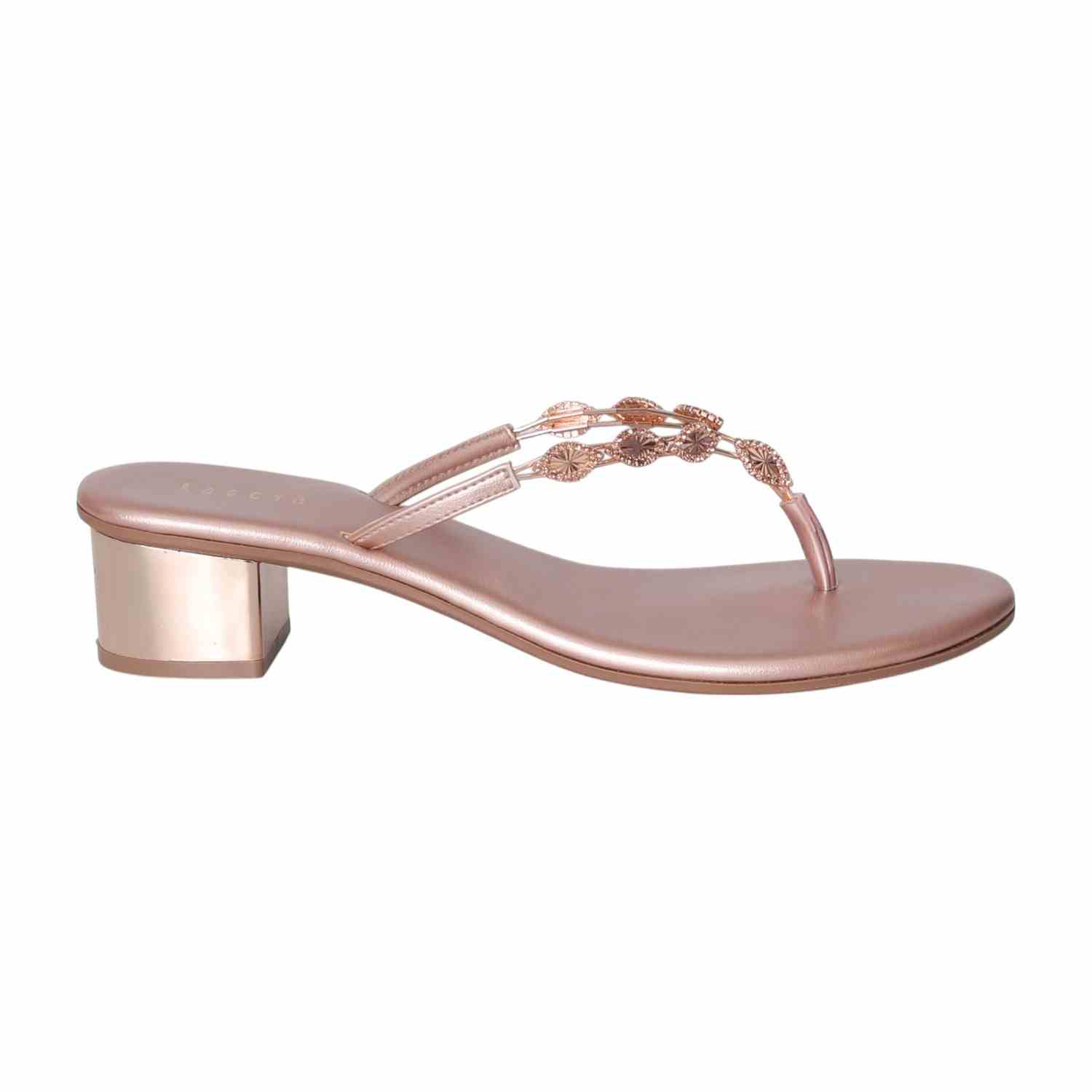 Women Rose Gold Block heel sandals