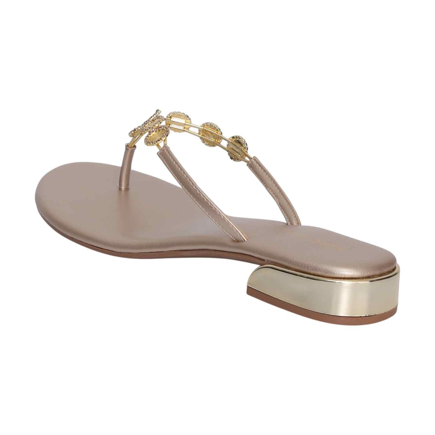 Women The Elegant Golden Thongs