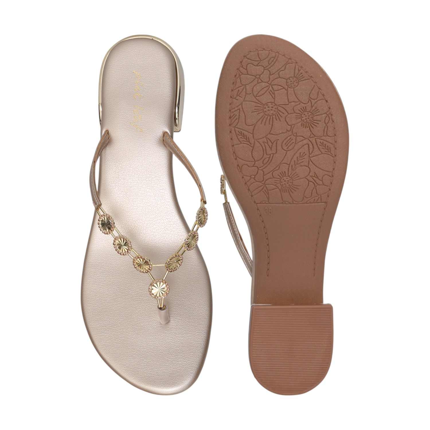 Women The Elegant Golden Thongs