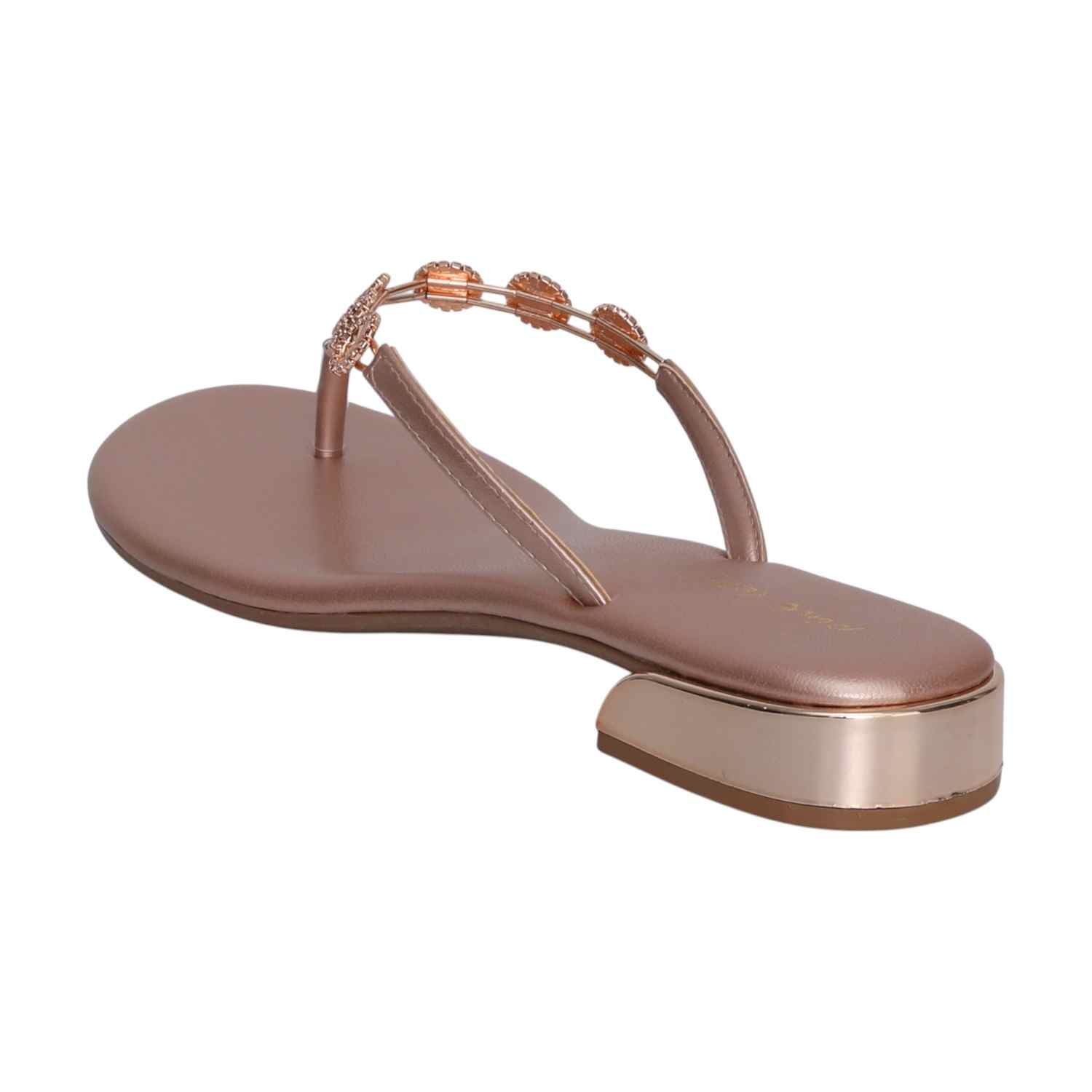 Rose Gold Coloured Heels with Embellishments for Women