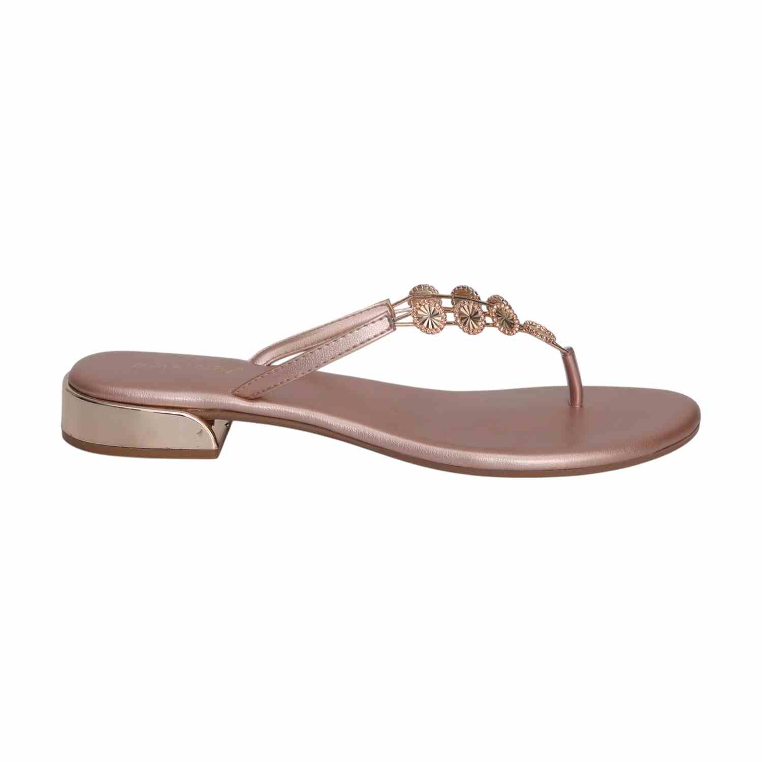 Rose Gold Coloured Heels with Embellishments for Women
