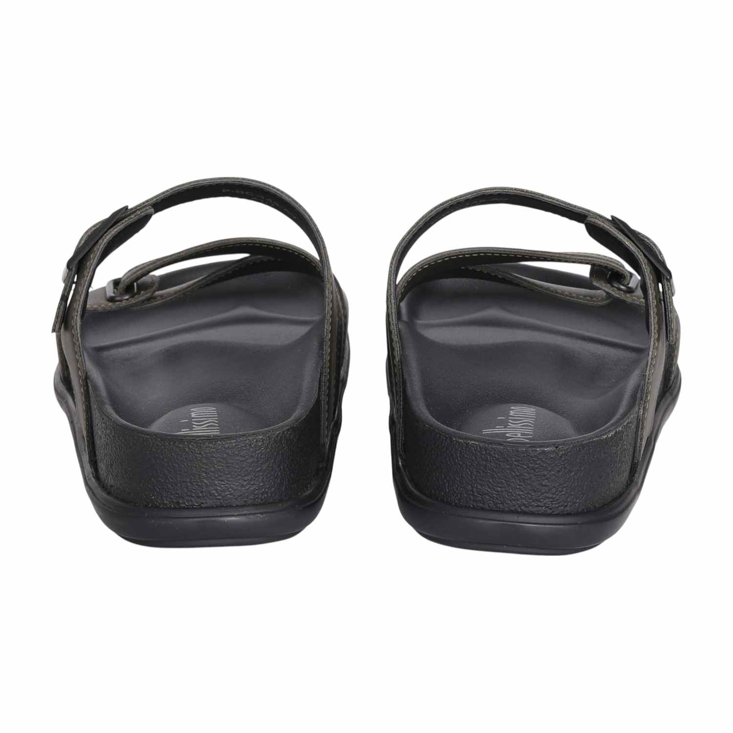 Men Olive Green Single Buckle Strap Sandals