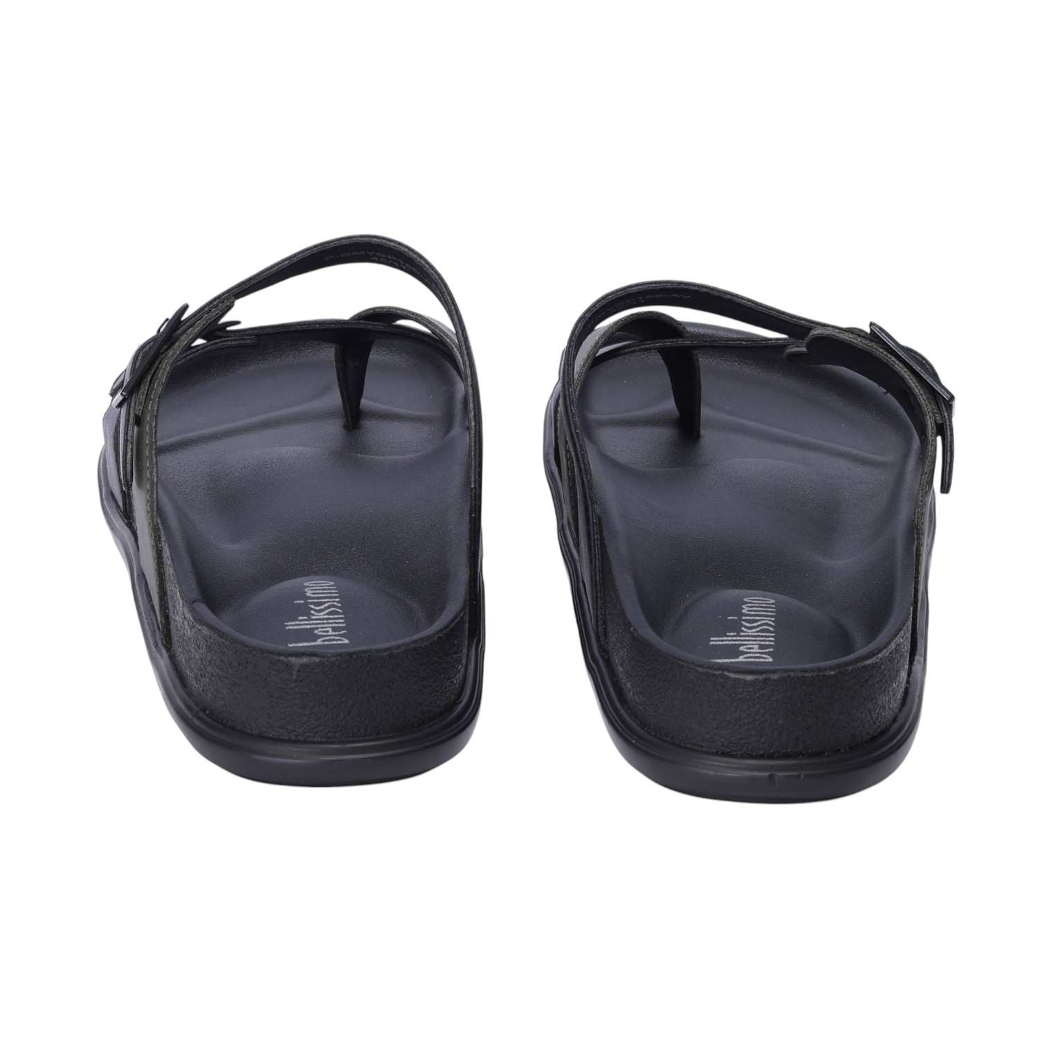 Men Black Dual Strap Comfort Chappal