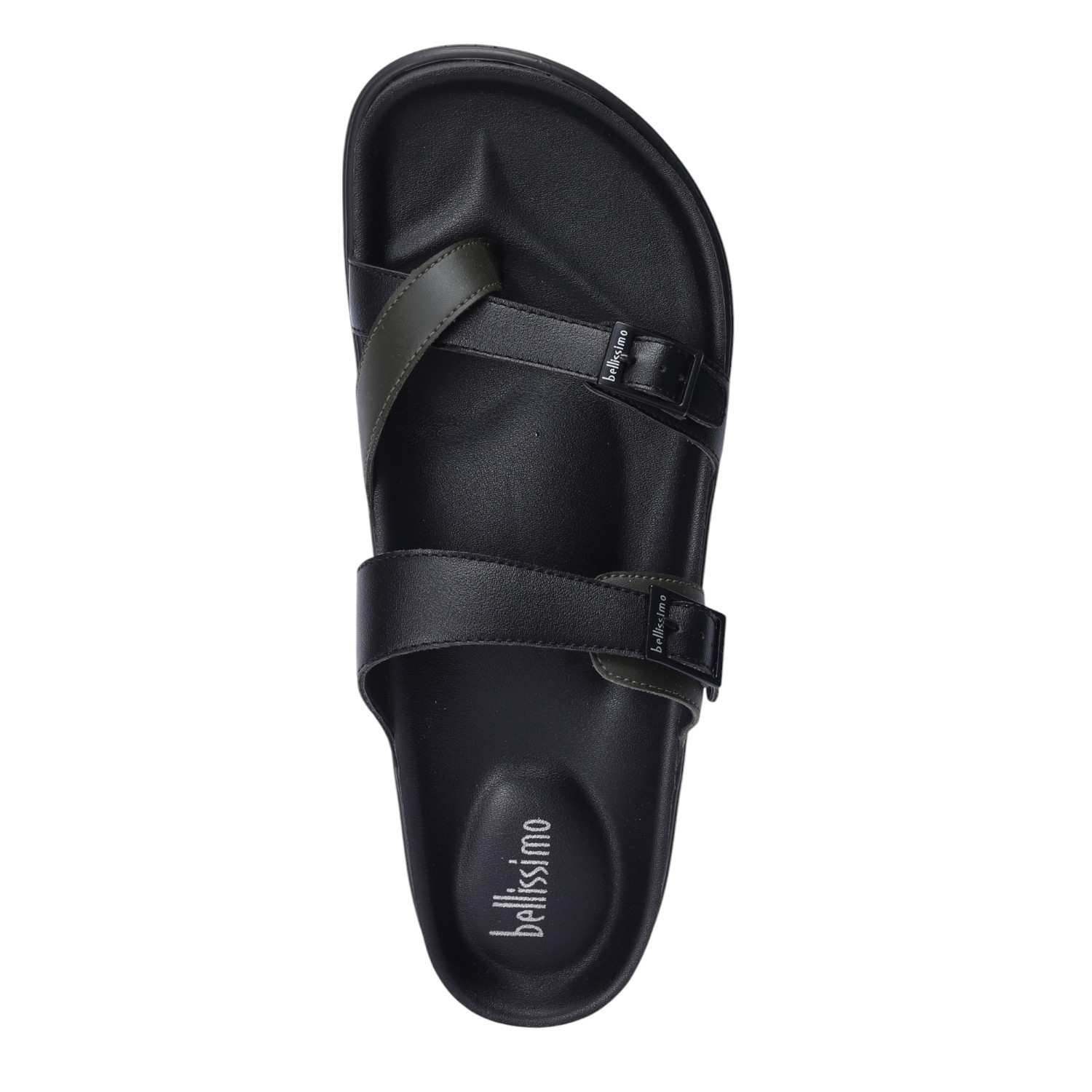 Men Black Dual Strap Comfort Chappal