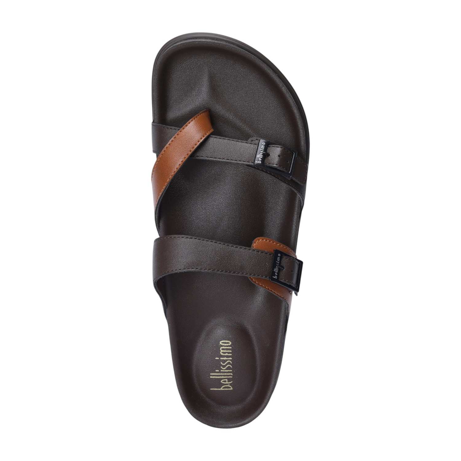 Men Brown Dual Strap Comfort Chappal