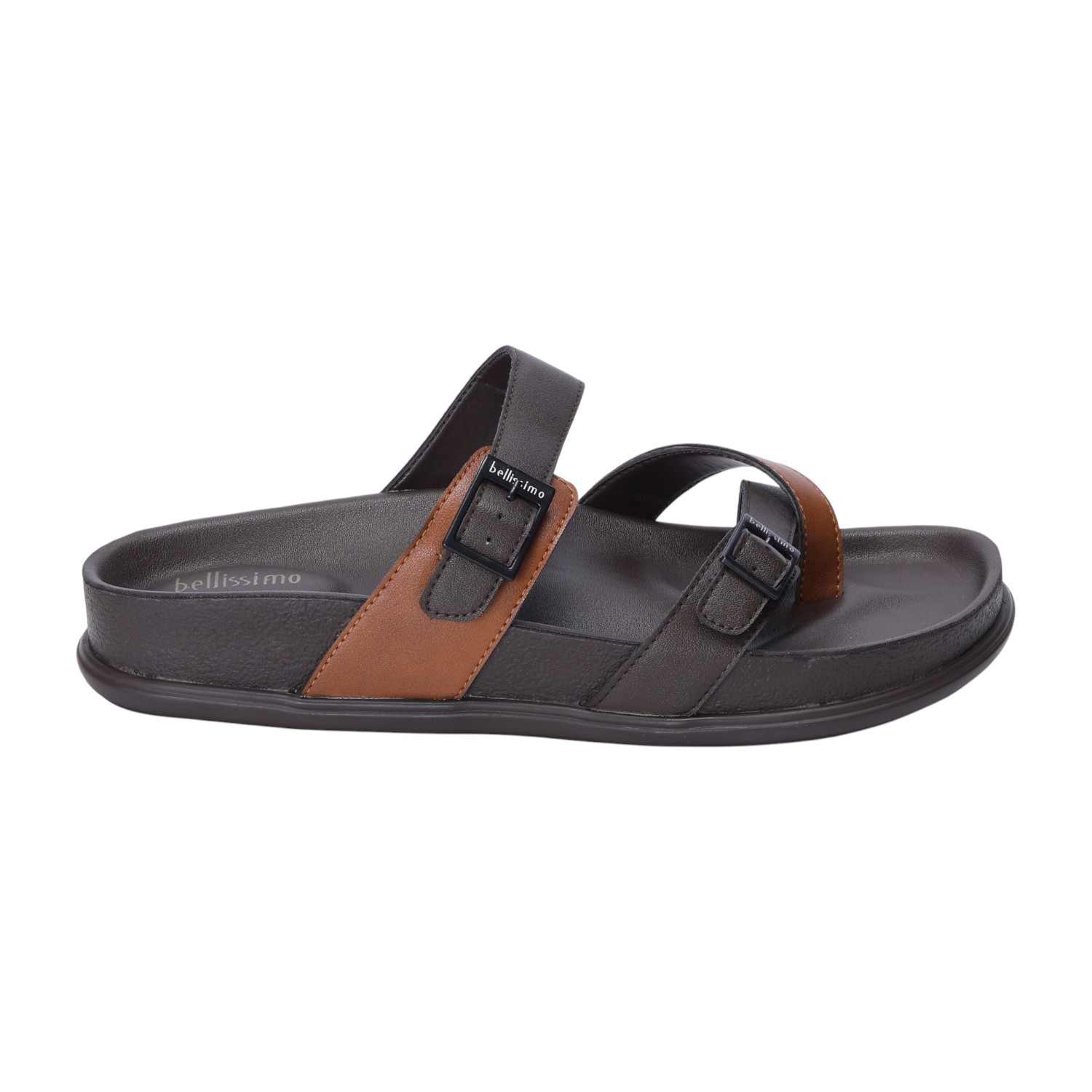Men Brown Dual Strap Comfort Chappal
