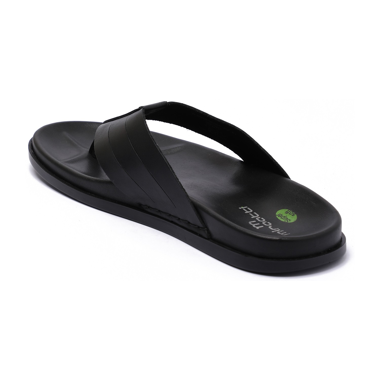 Black Minimalist Chappal For Men