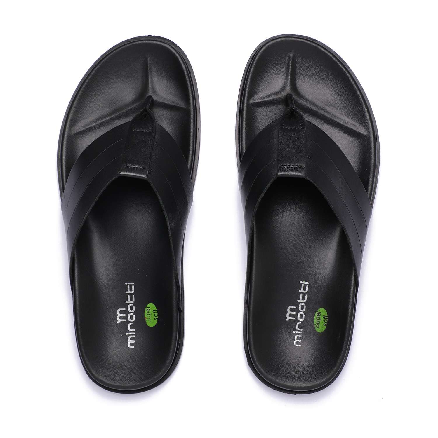 Black Minimalist Chappal For Men