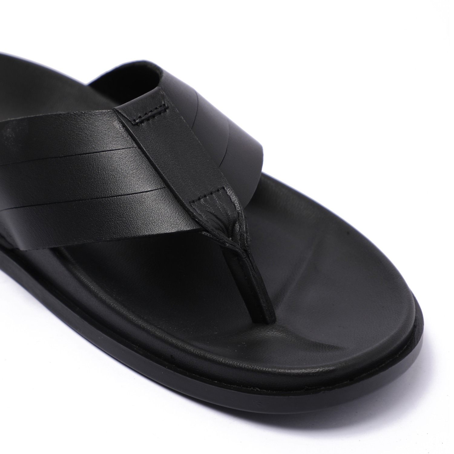 Black Minimalist Chappal For Men