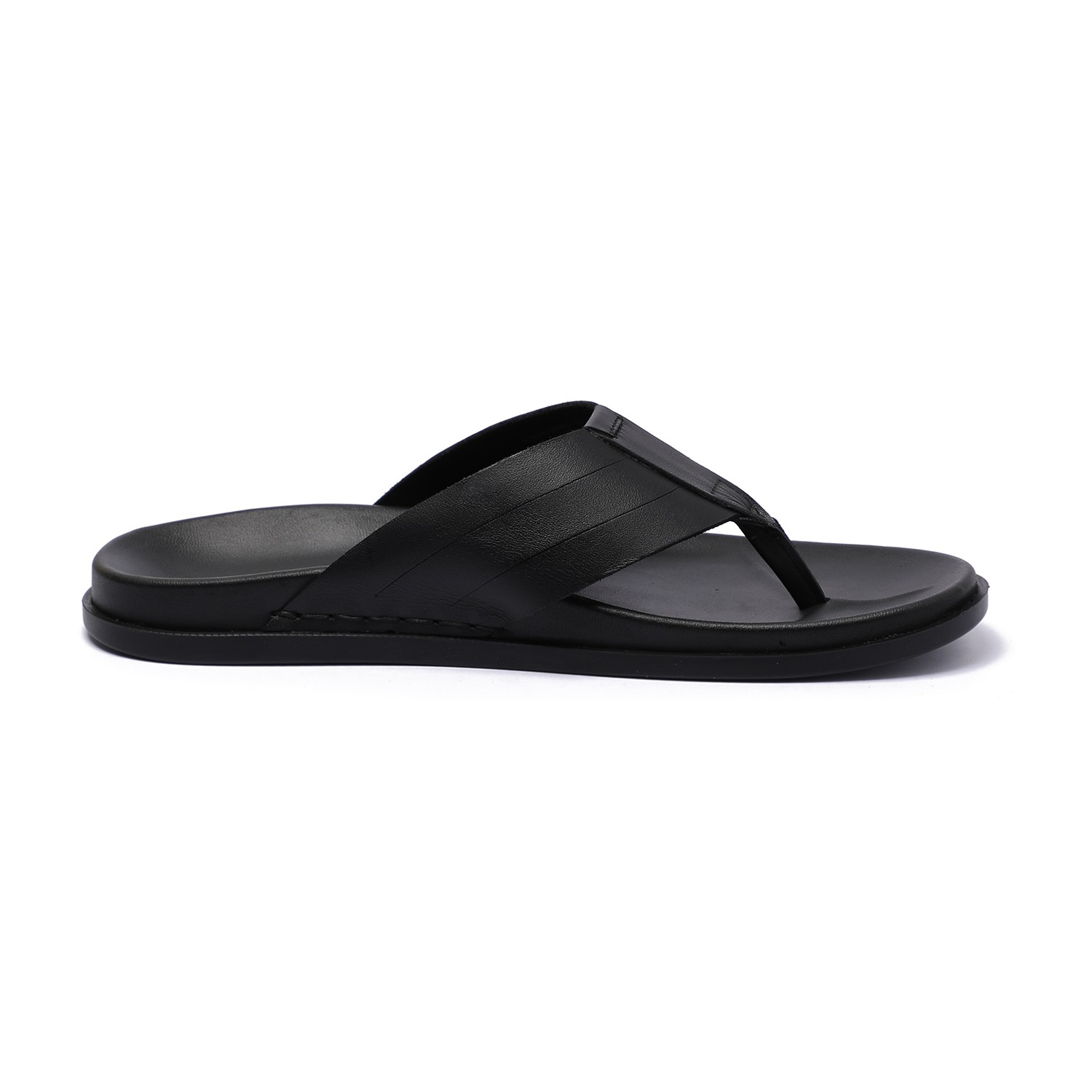 Black Minimalist Chappal For Men