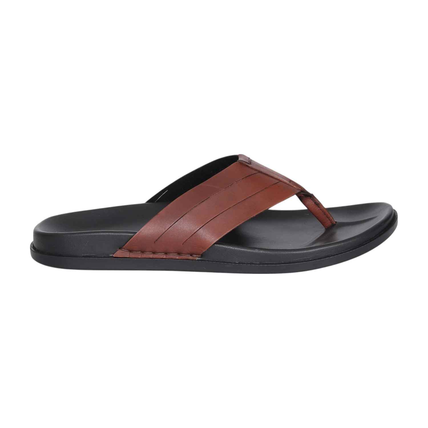 Men Pine Striped Strap Thong Sandal