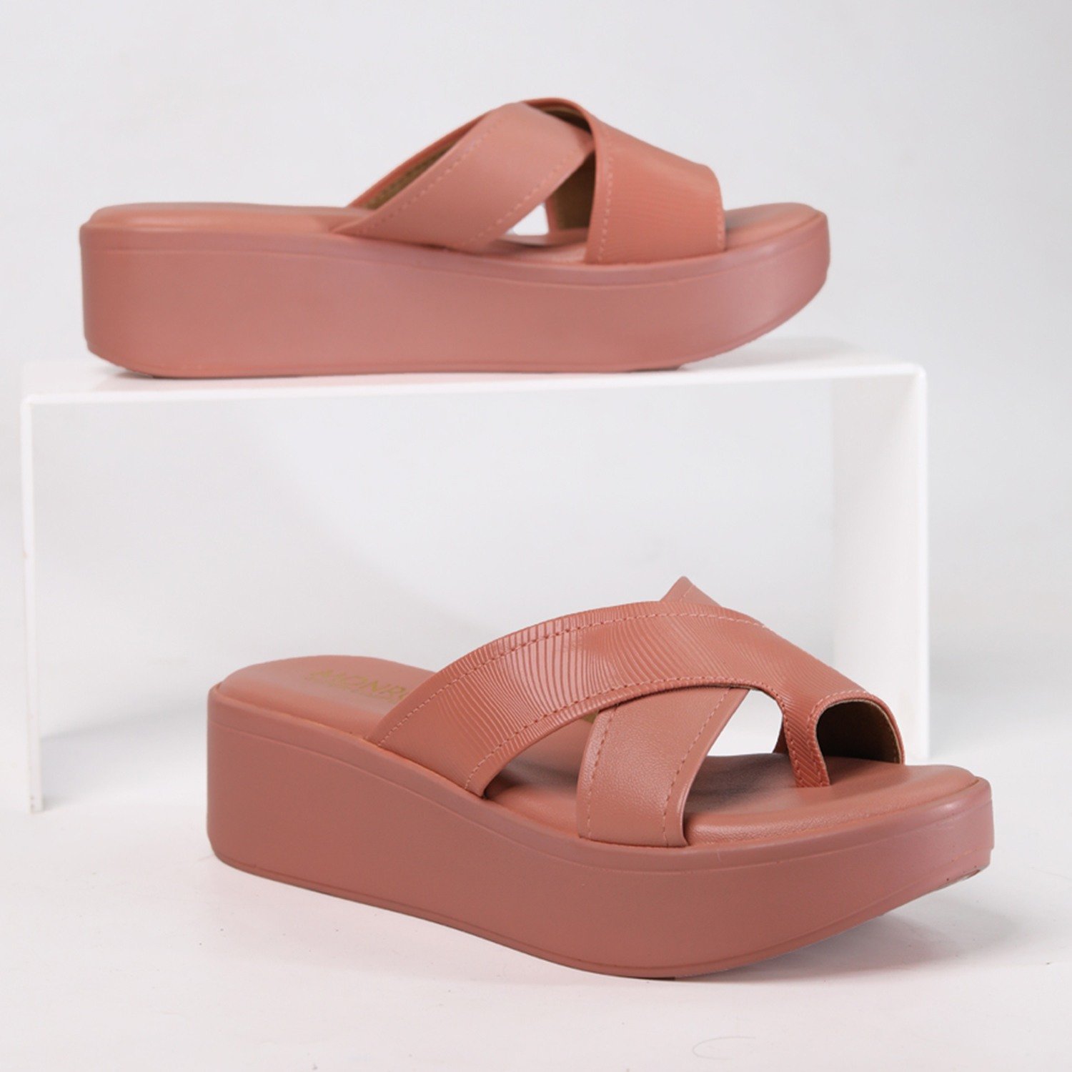 Monrow Berry Pink Flatform Heels
