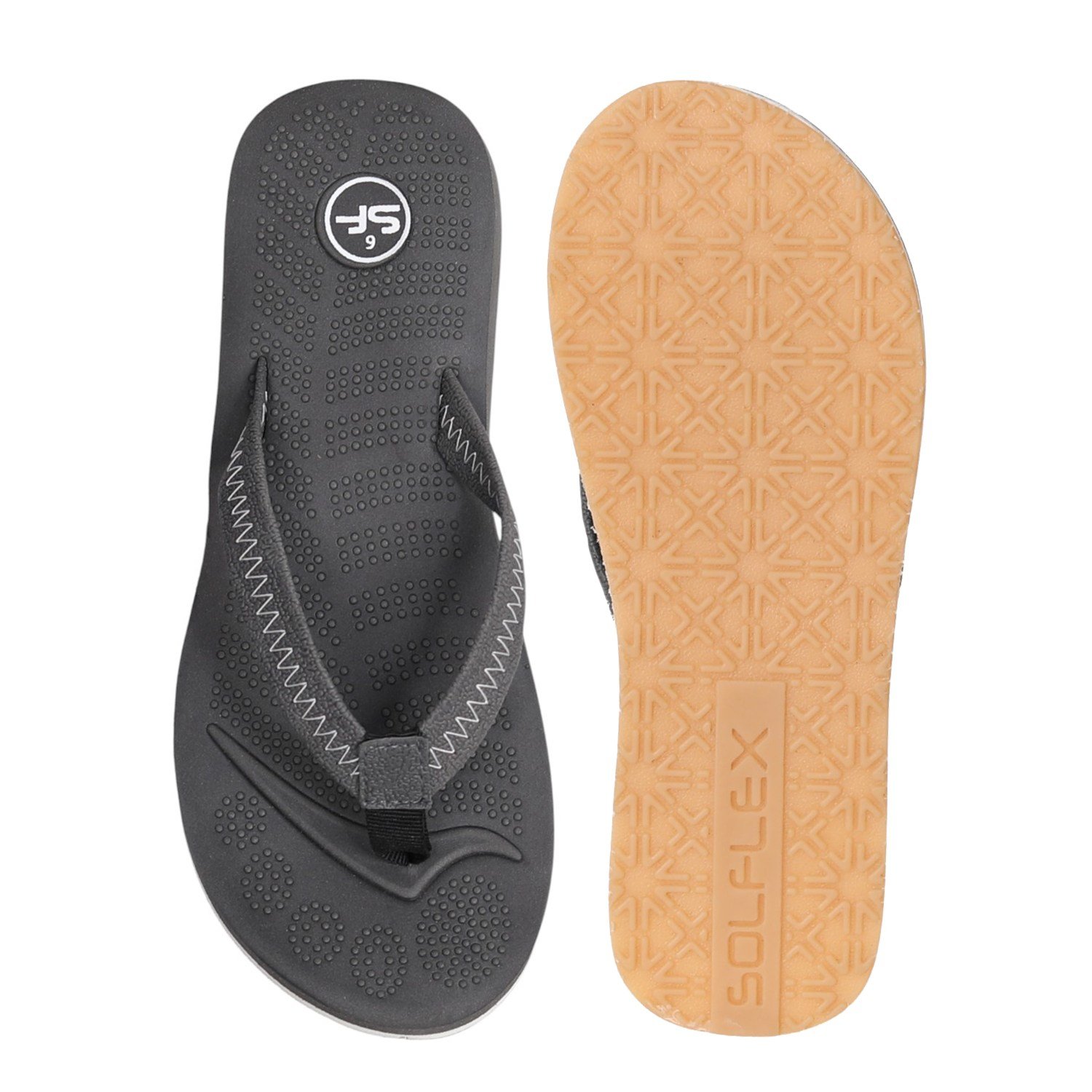 WoMen Grey Minimal Stitch Flip Flops