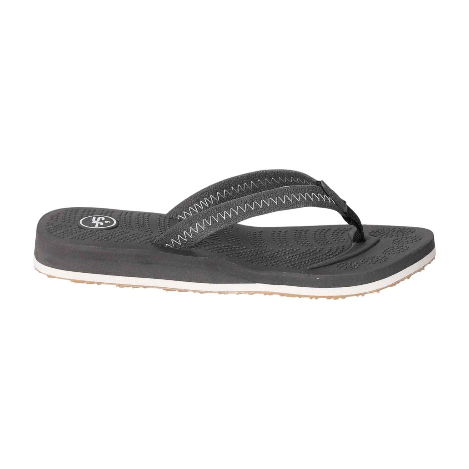 WoMen Grey Minimal Stitch Flip Flops