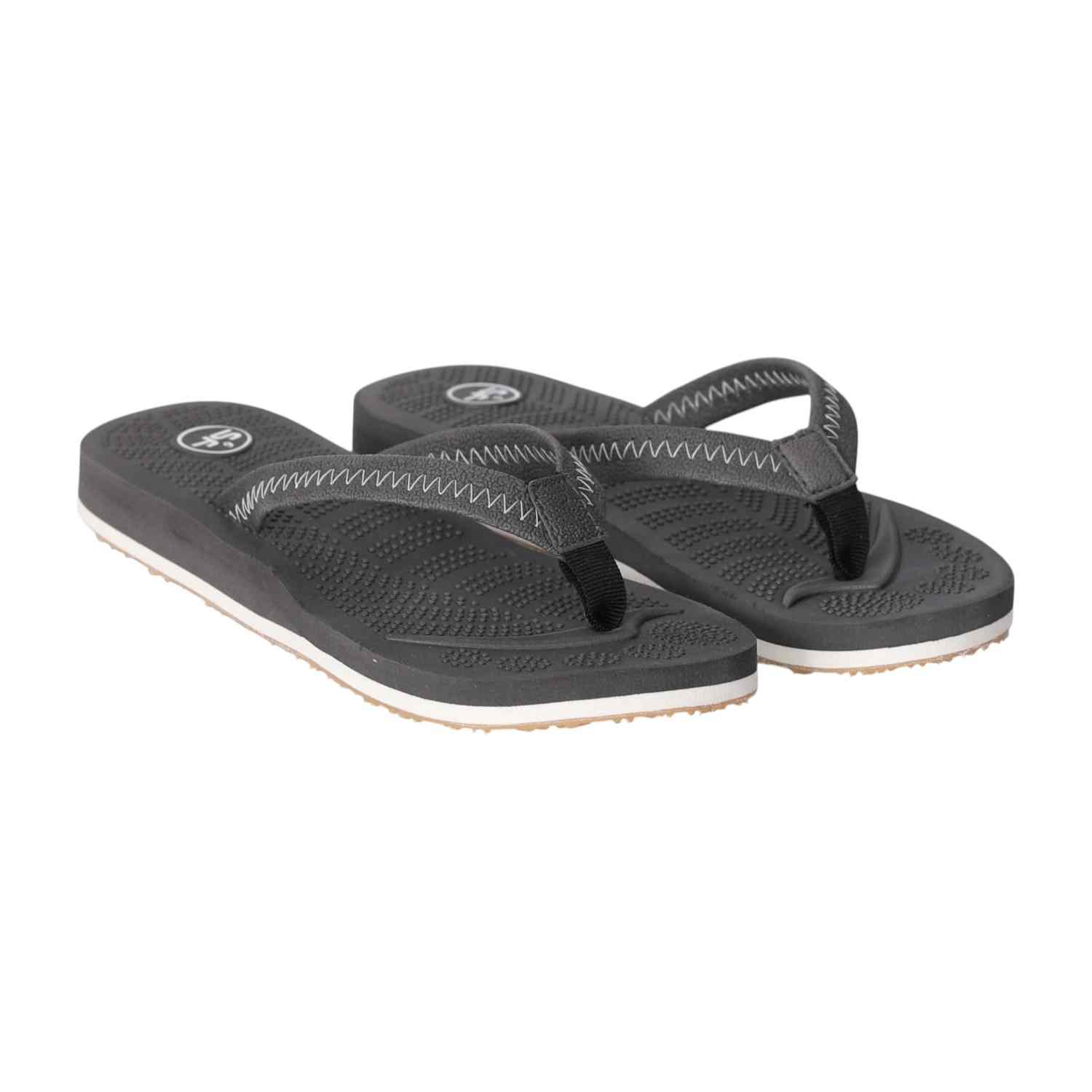 WoMen Grey Minimal Stitch Flip Flops