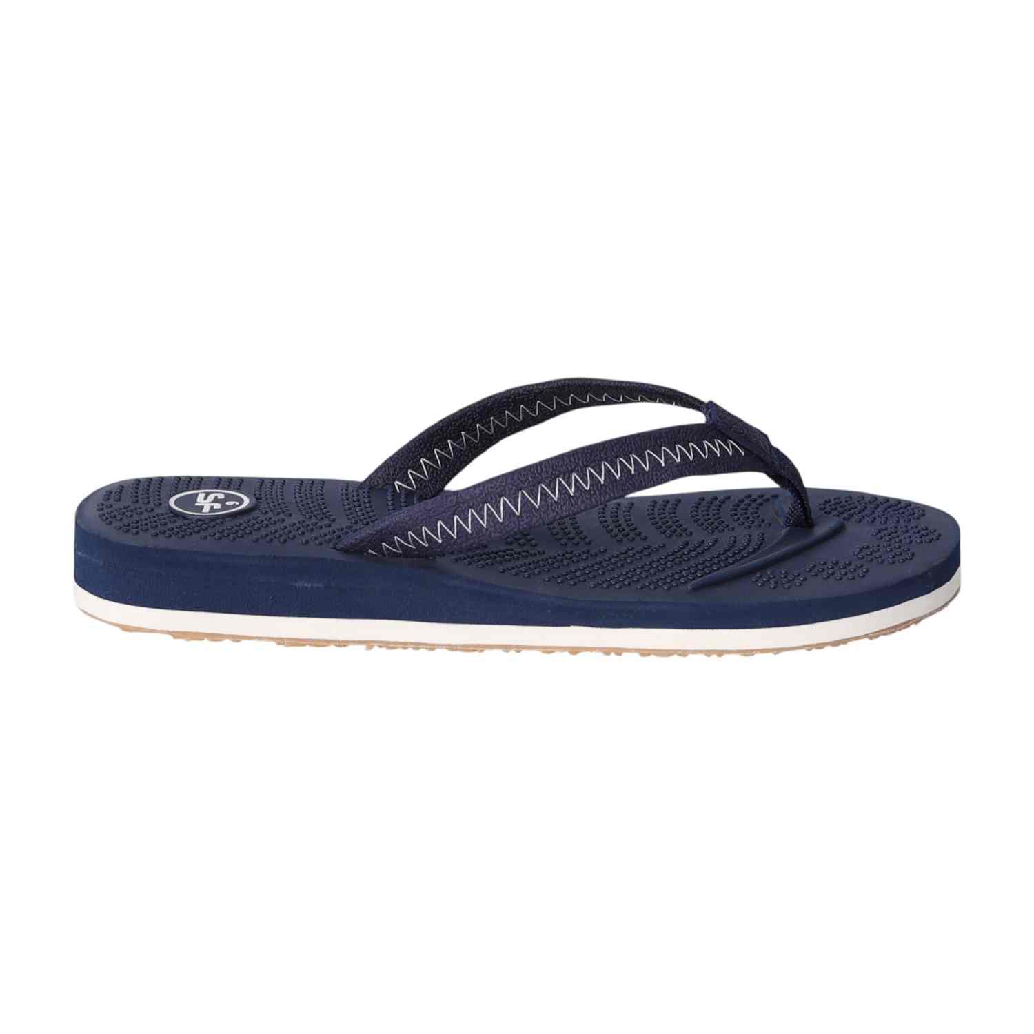 WoMen Navy Minimal Stitch Flip Flops