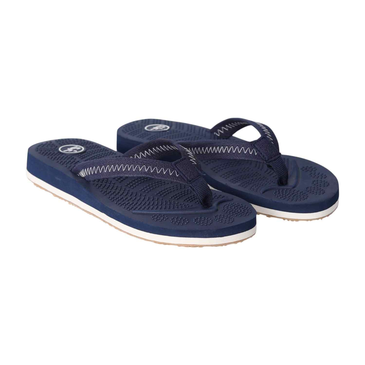 WoMen Navy Minimal Stitch Flip Flops
