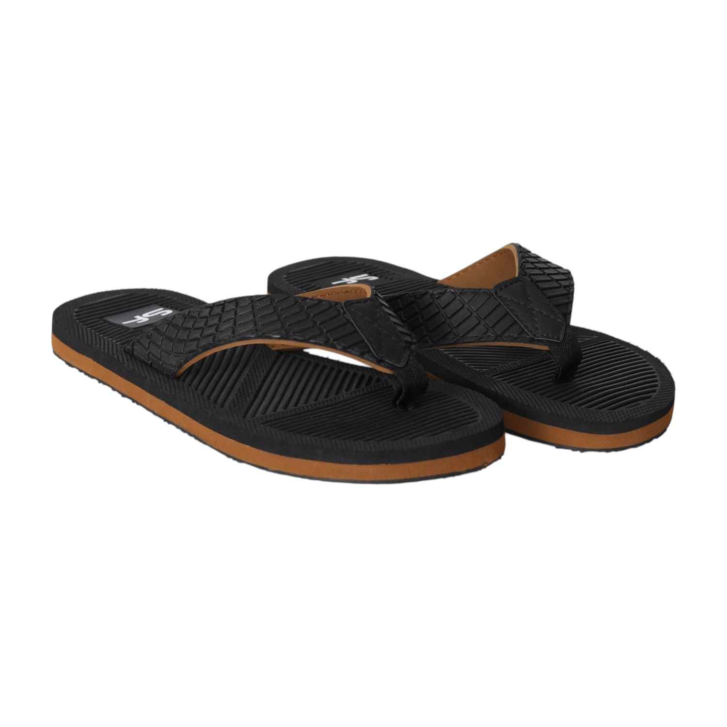 Men Black Urban Texture Flip Flops