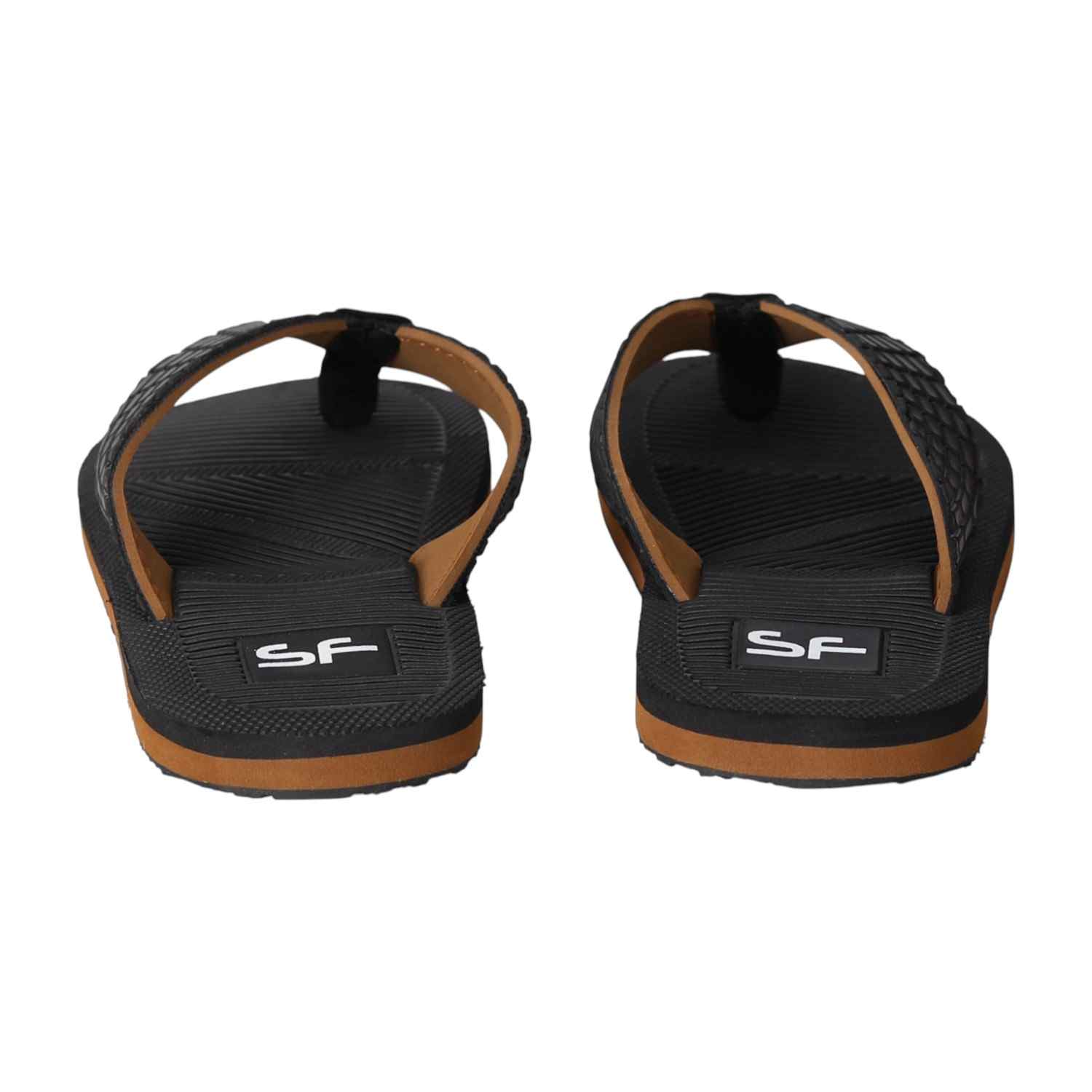 Men Black Urban Texture Flip Flops