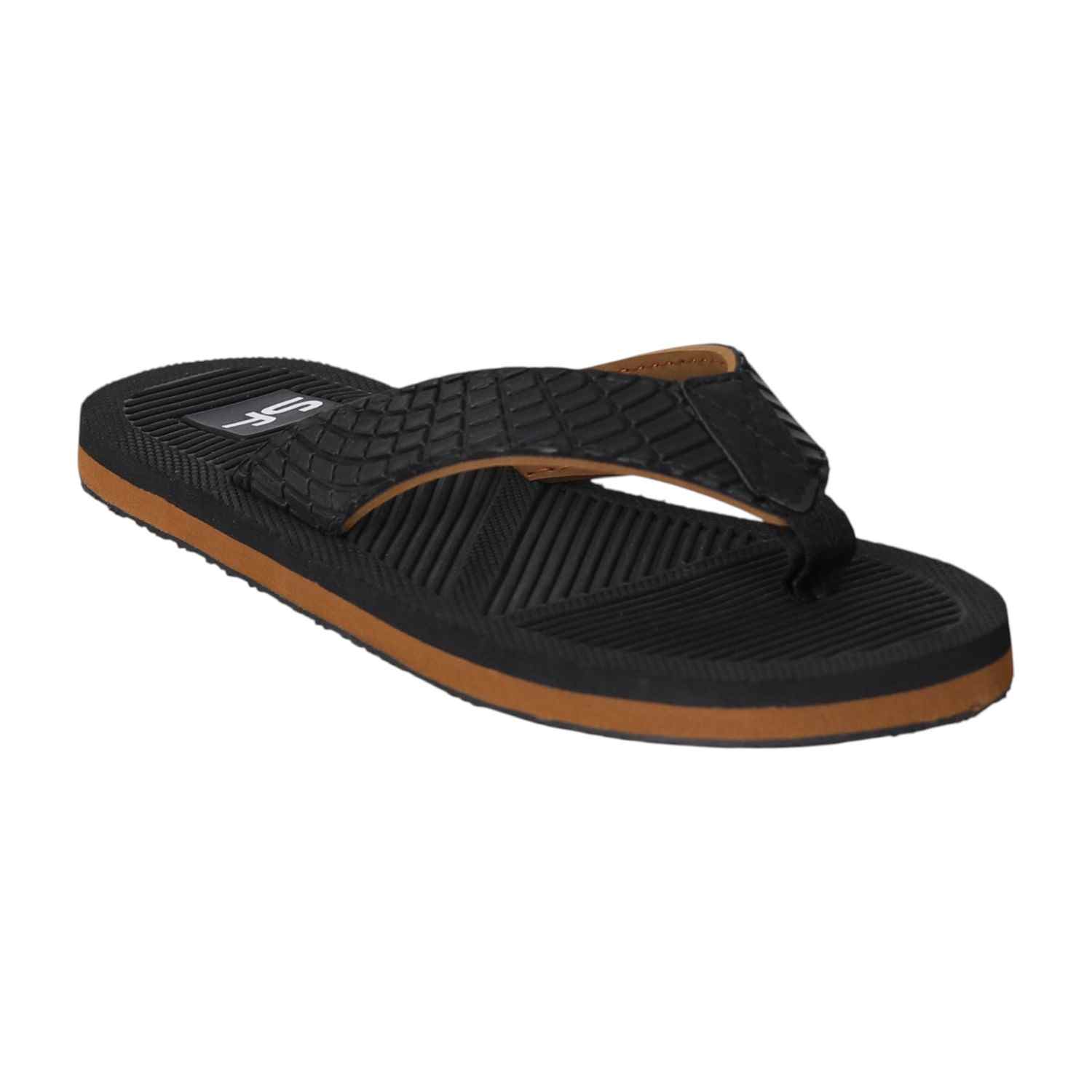 Men Black Urban Texture Flip Flops