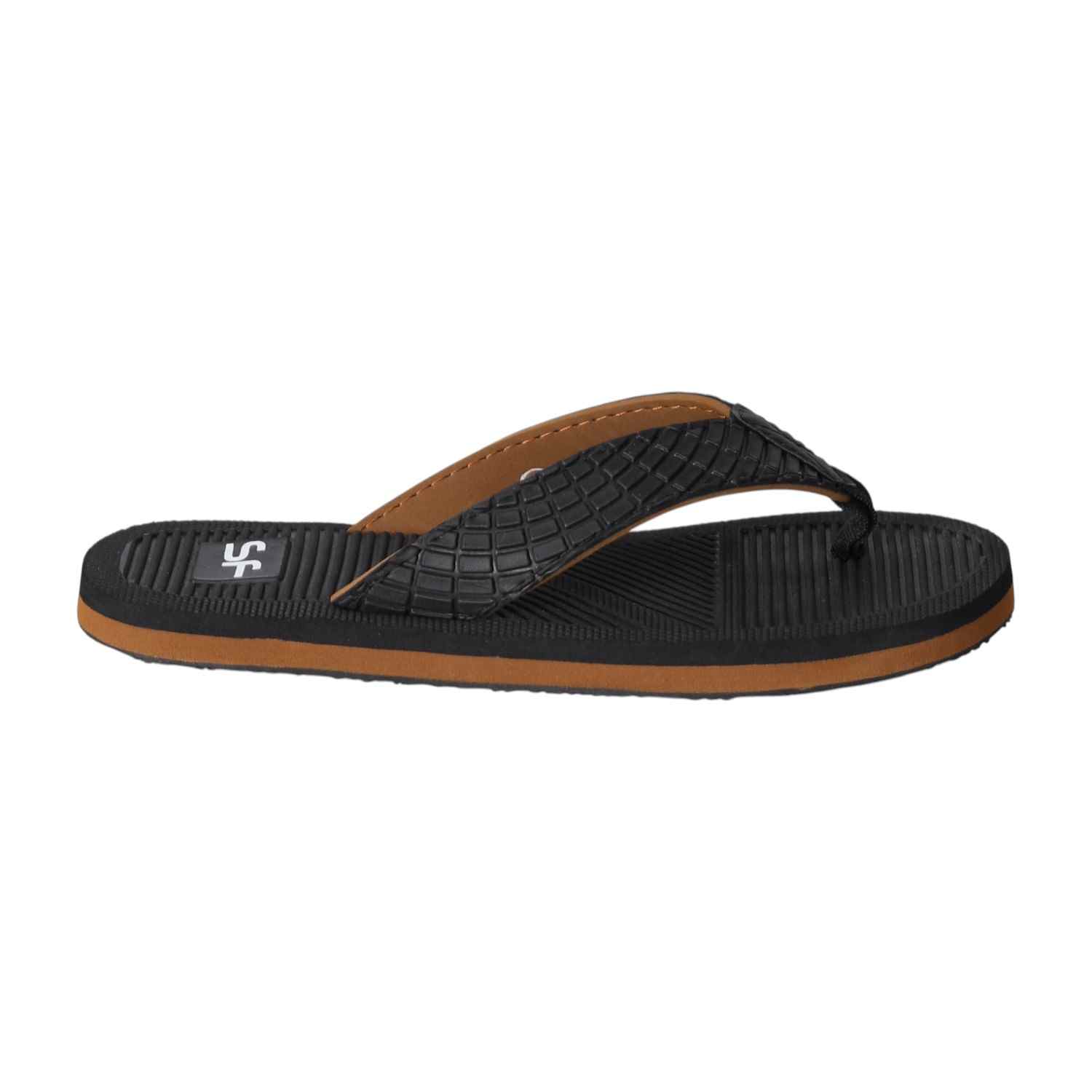 Men Black Urban Texture Flip Flops
