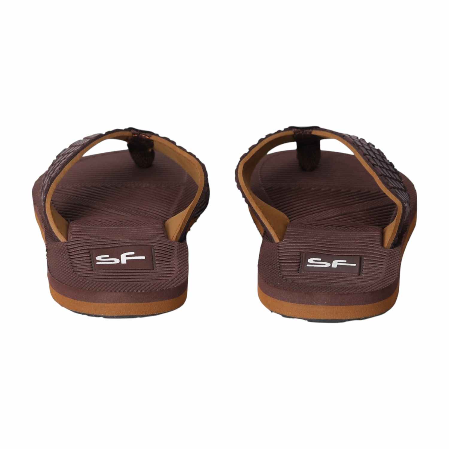 Men Brown Urban Texture Flip Flops