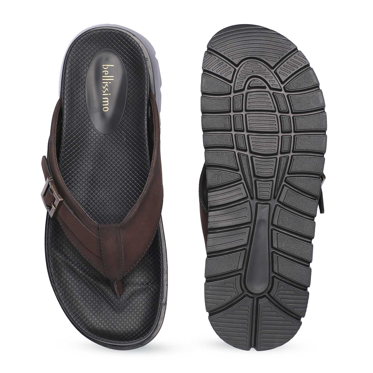 Brown Comfort Thongs for Men