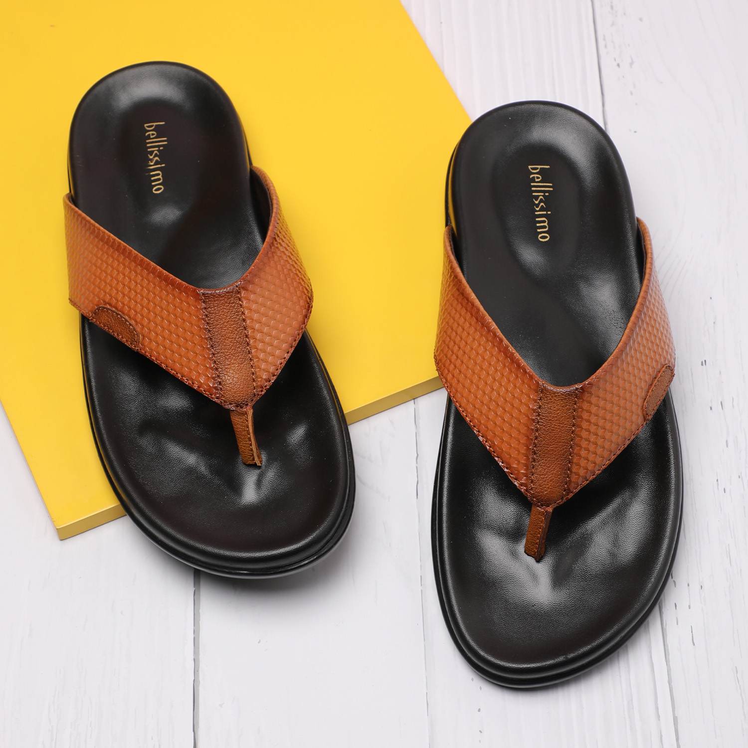 Tan Coloured Comfort Thongs for Men