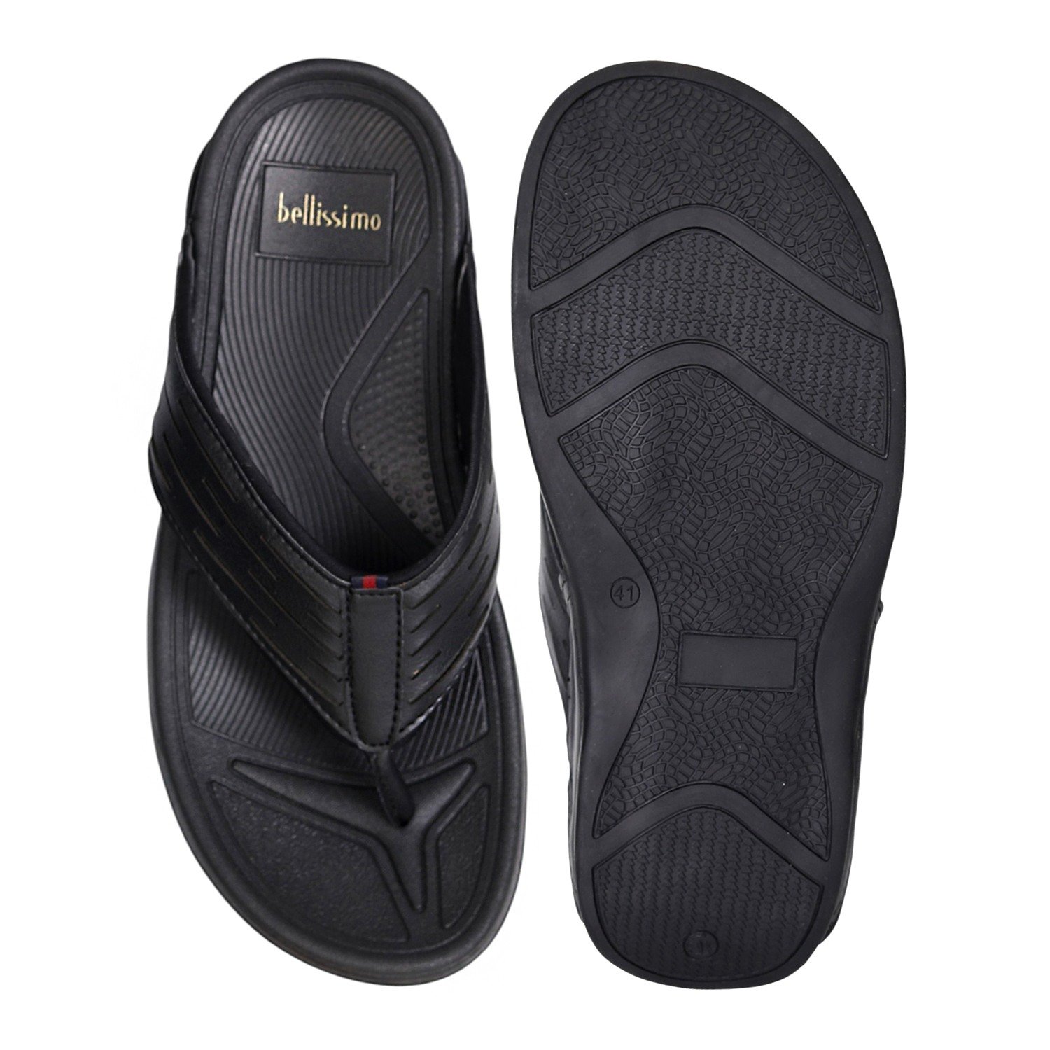 Men’s Black Contour-Comfort Thong Sandals