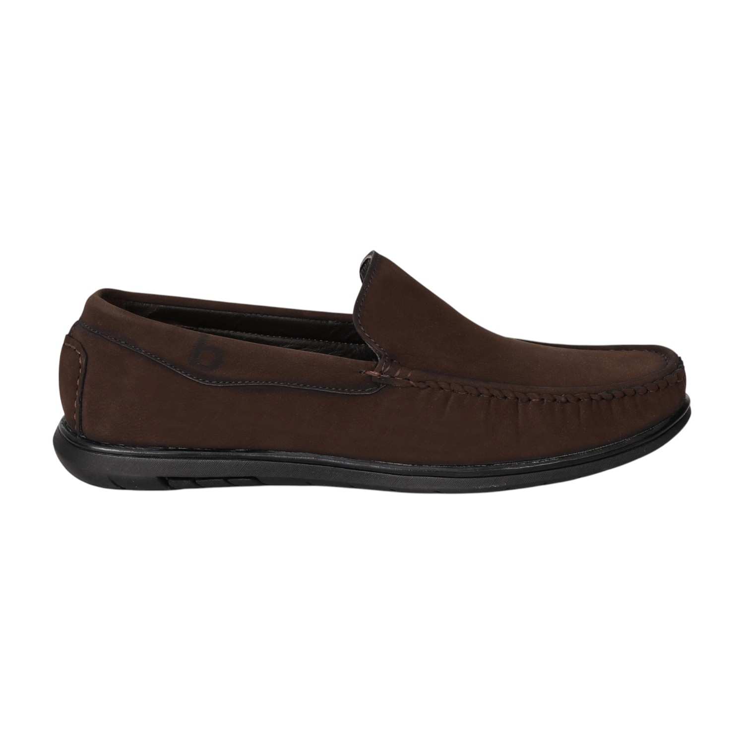 Men Brown Suede-Finish Loafers