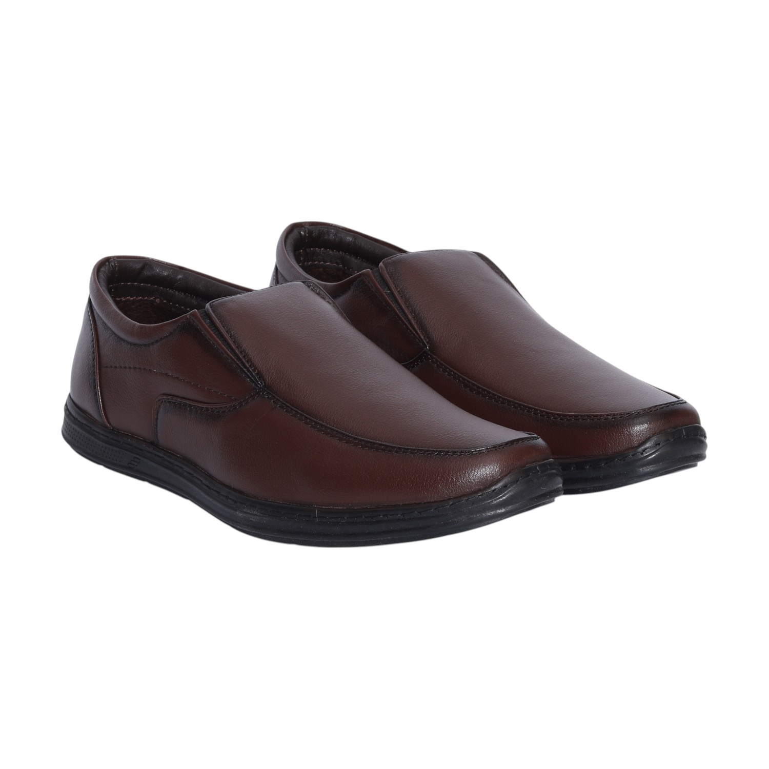 Men Brown Formal Slip-On Shoes