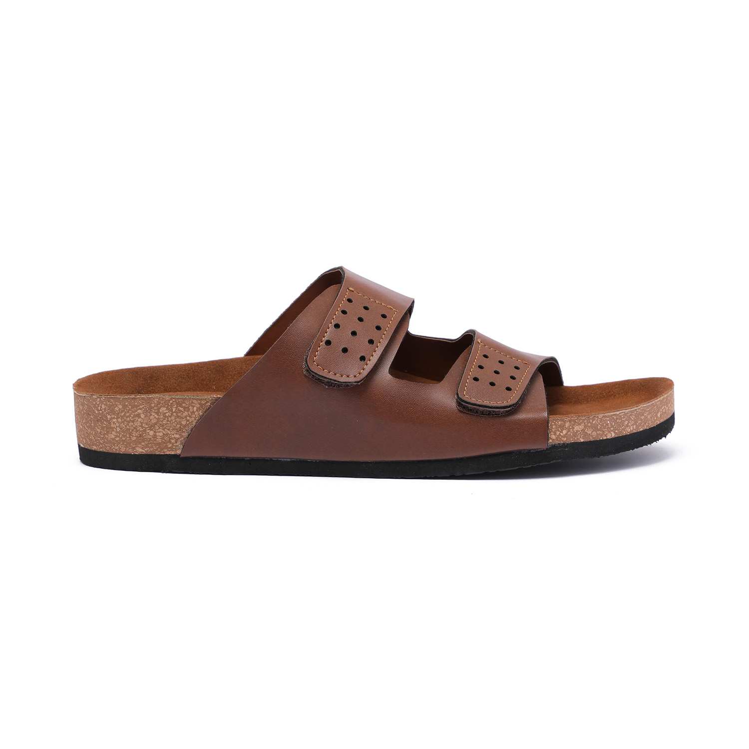 Tan Slip-On Chappal with Double Strap For Men