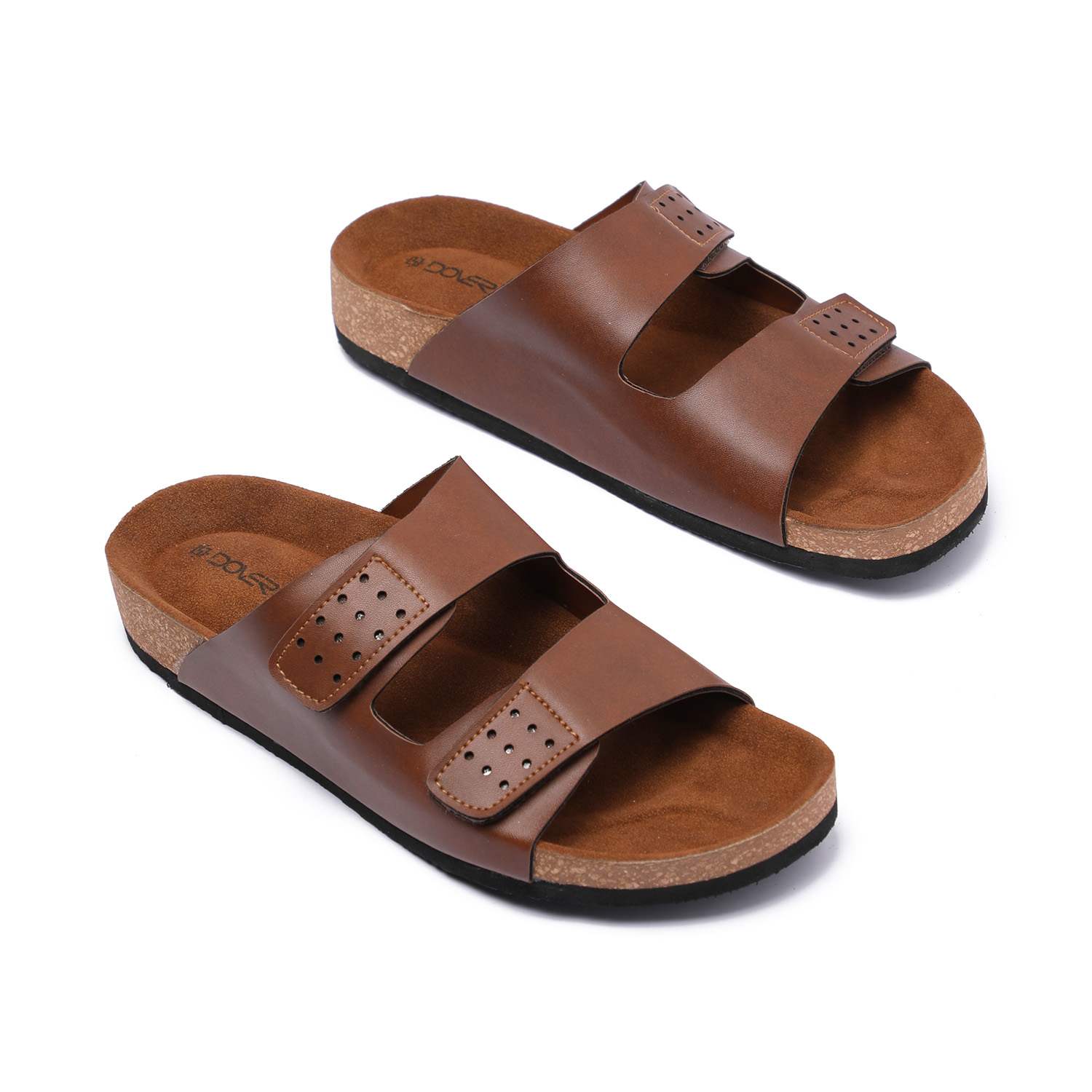 Tan Slip-On Chappal with Double Strap For Men