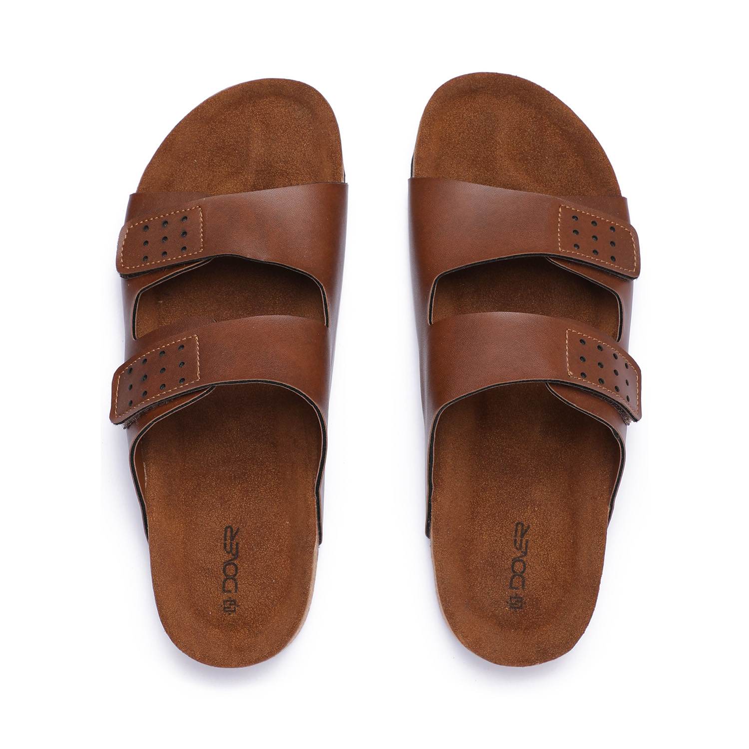 Tan Slip-On Chappal with Double Strap For Men