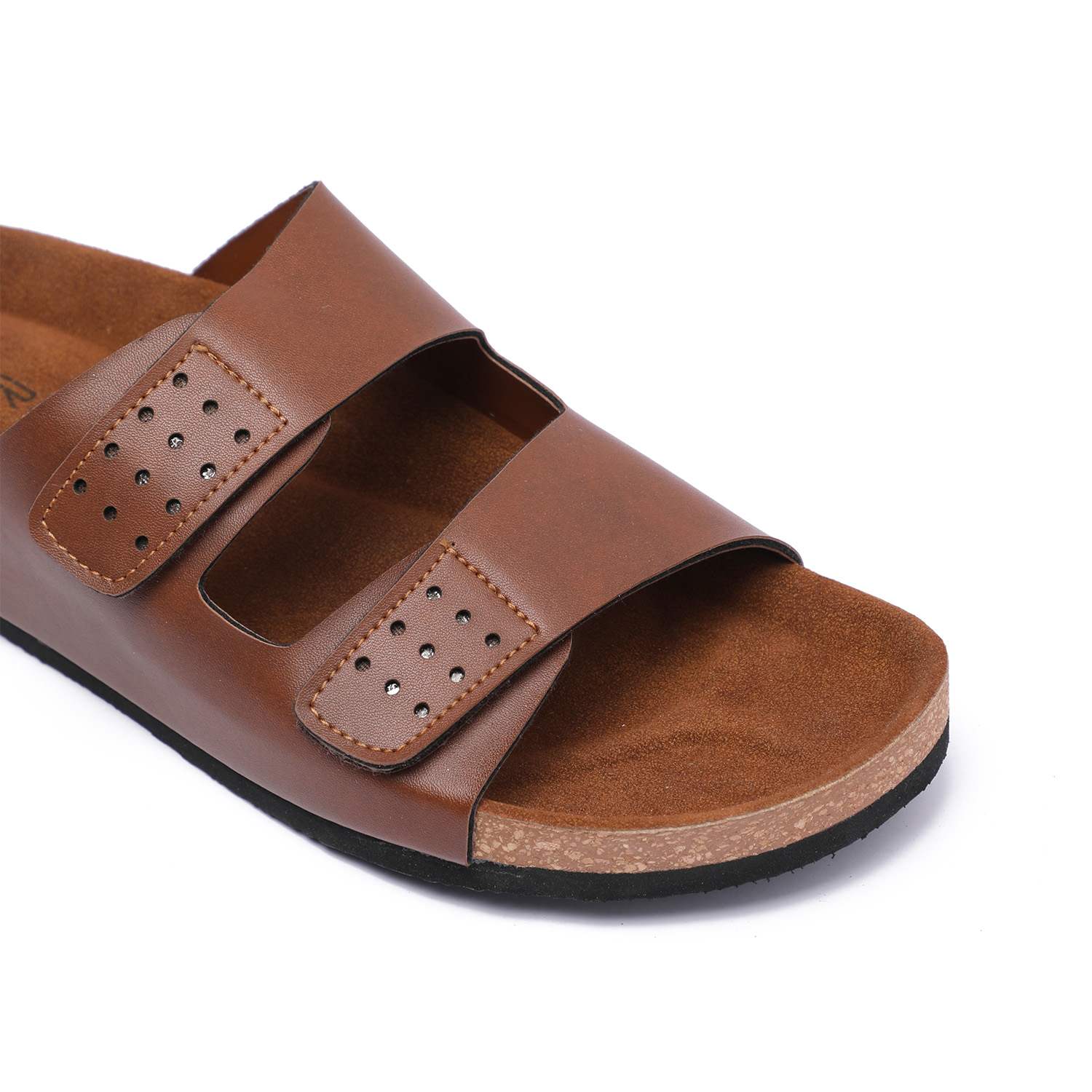 Tan Slip-On Chappal with Double Strap For Men