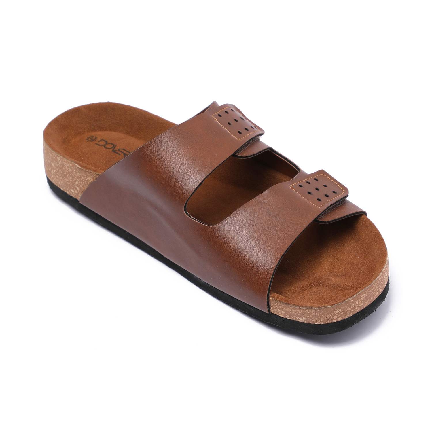 Tan Slip-On Chappal with Double Strap For Men
