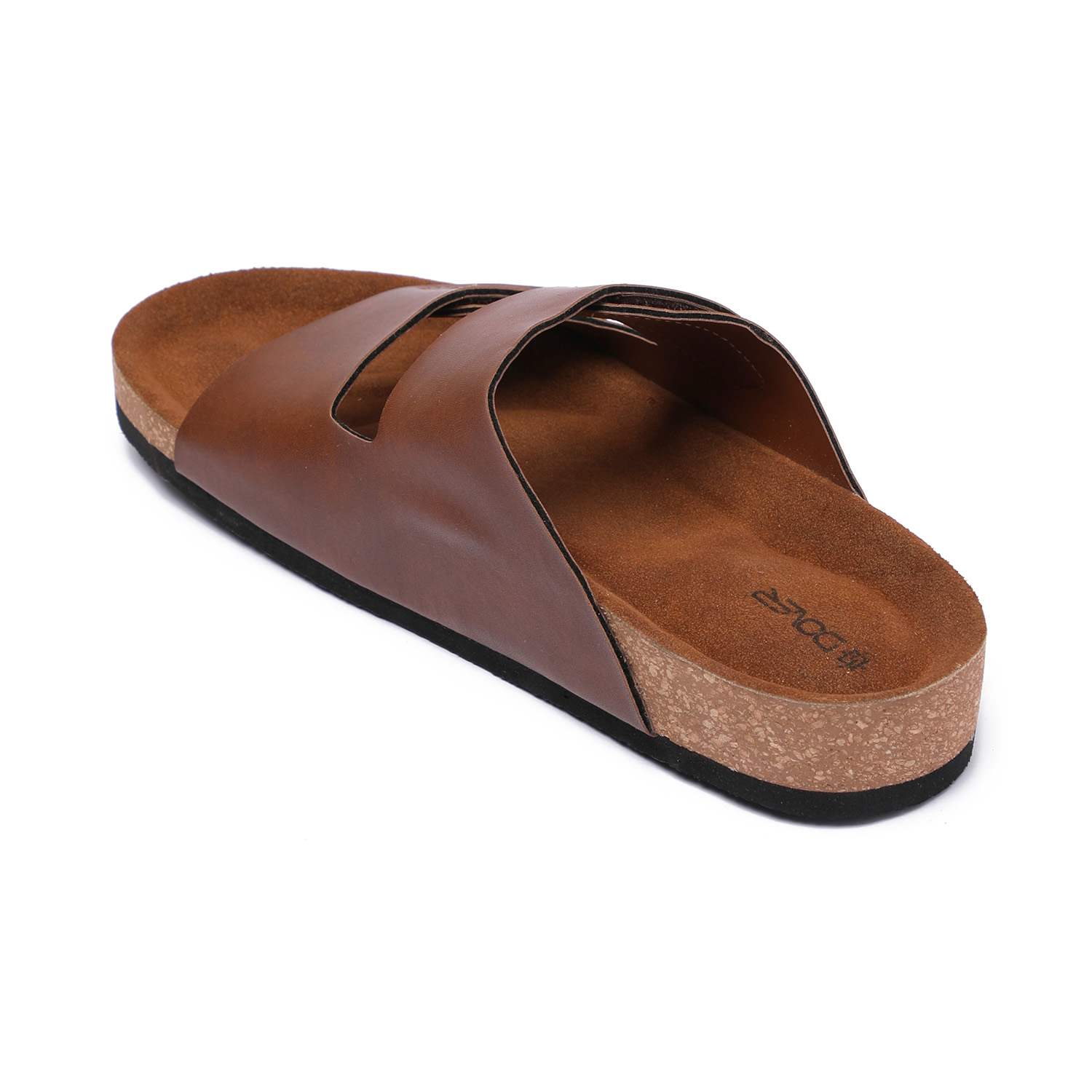 Tan Slip-On Chappal with Double Strap For Men