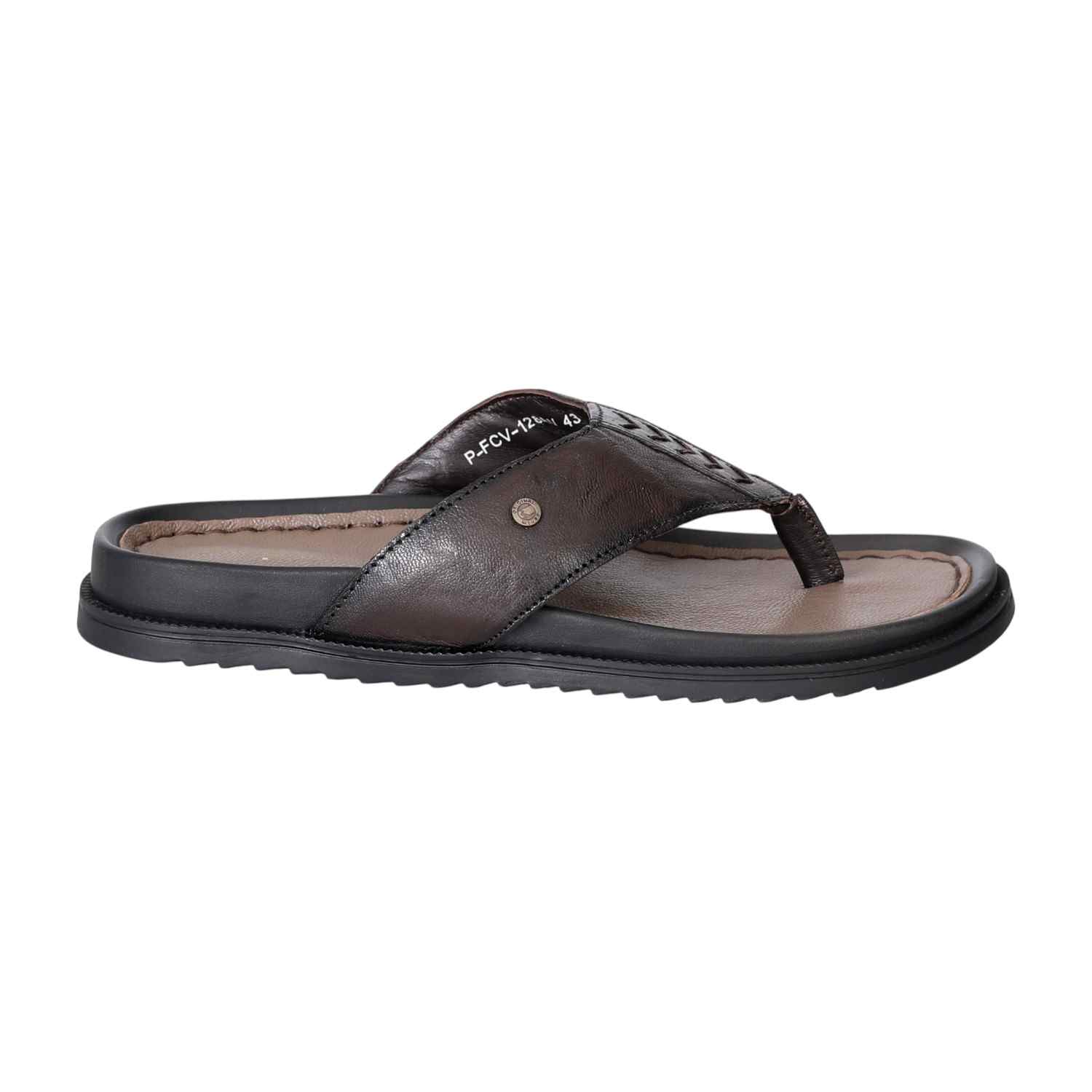 Men's Rustic Stitch Leather Flip-Flops