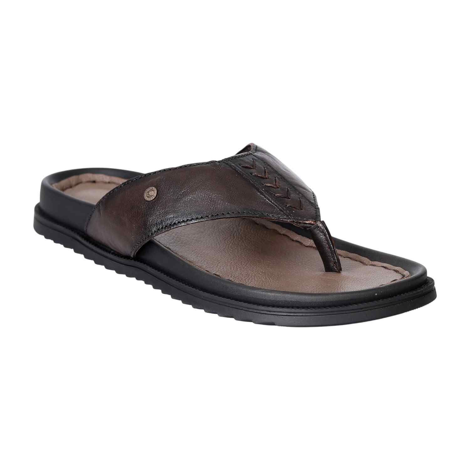 Men's Rustic Stitch Leather Flip-Flops