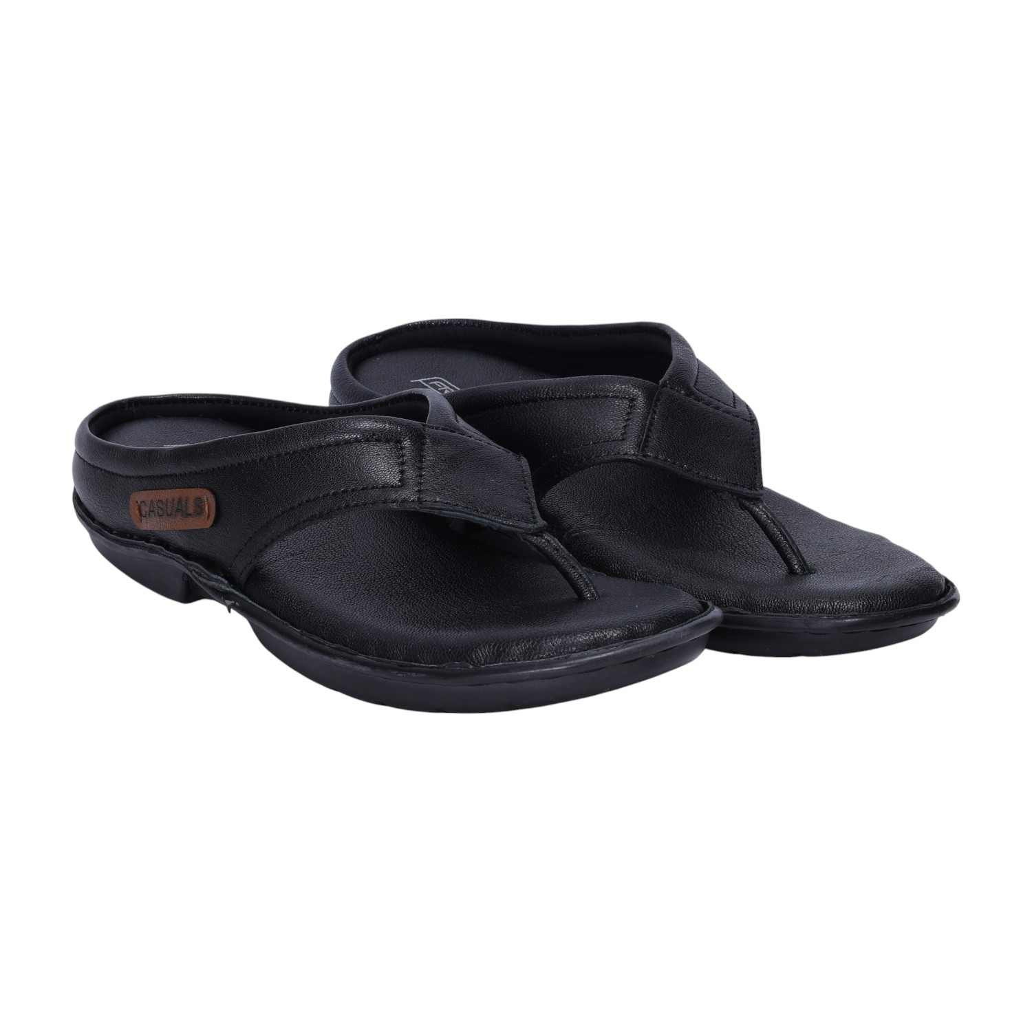 Men Black Comfort Chappals
