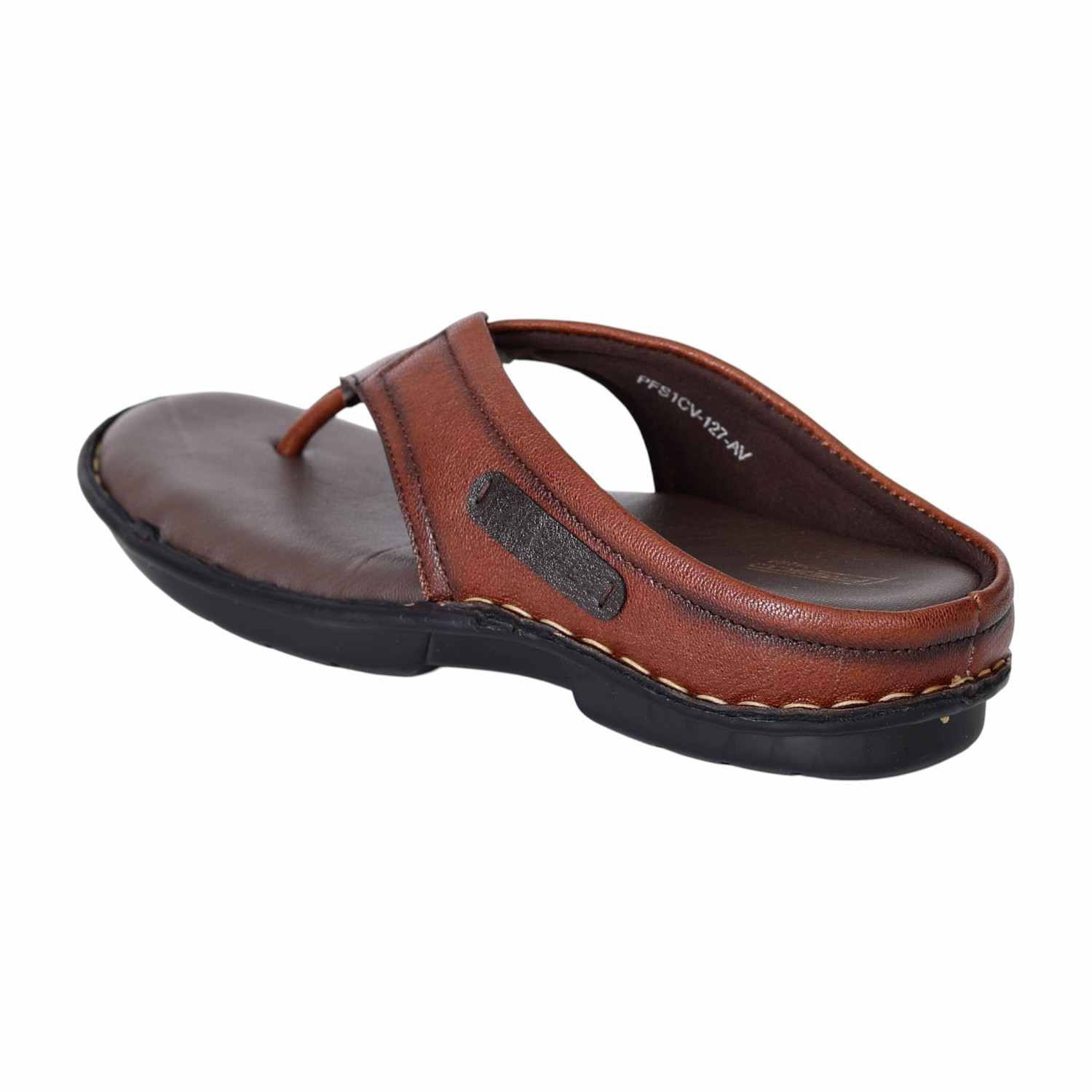 Men’s Brown Leather Comfort Flip-Flops