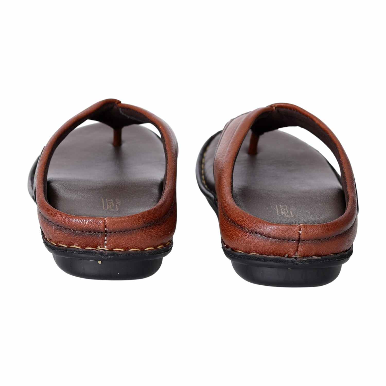 Men’s Brown Leather Comfort Flip-Flops