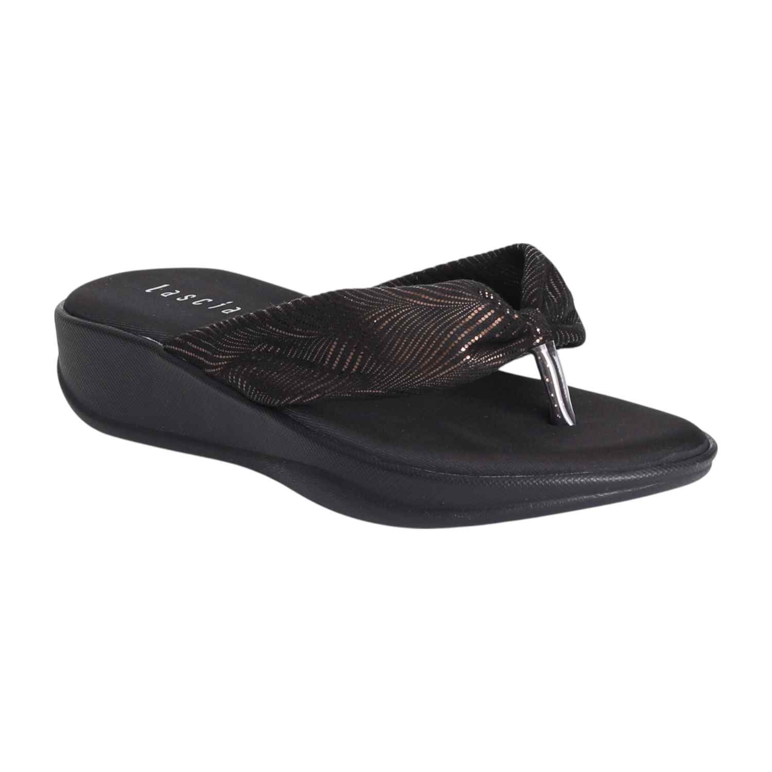 Women Black and  Antique Glow Wedges