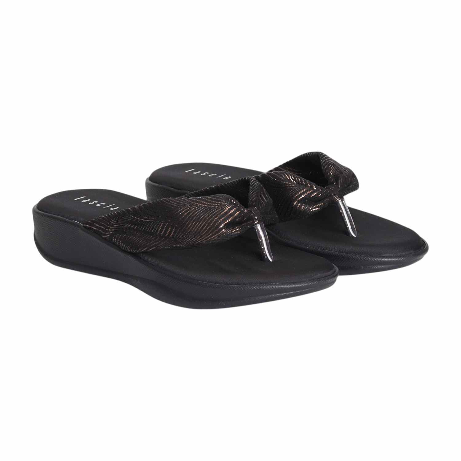 Women Black and  Antique Glow Wedges