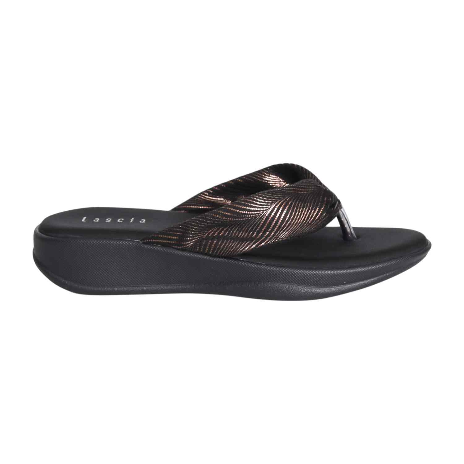 Women Black and  Antique Glow Wedges
