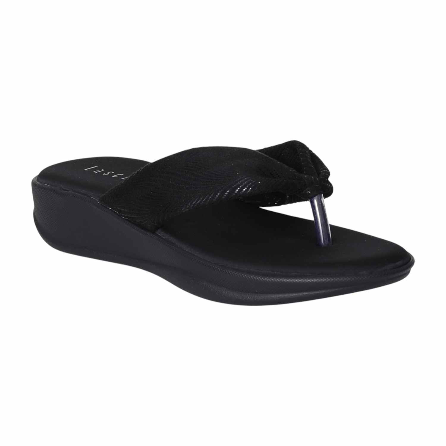 Women Black Glow Wedges