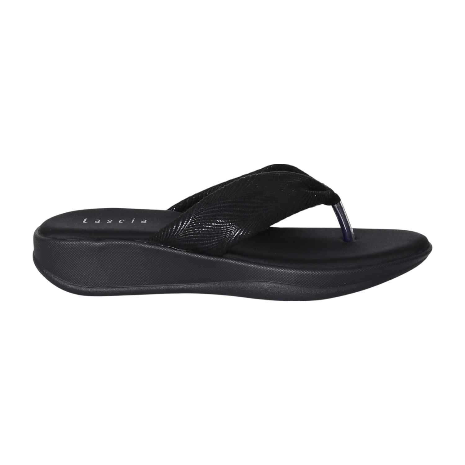 Women Black Glow Wedges