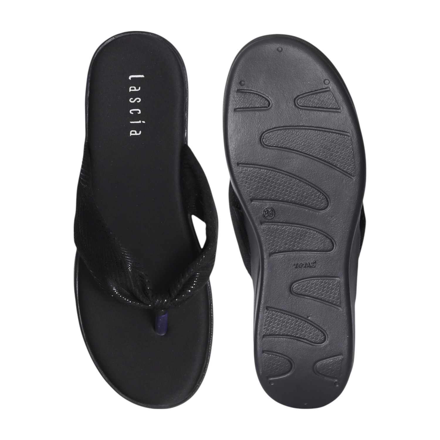 Women Black Glow Wedges
