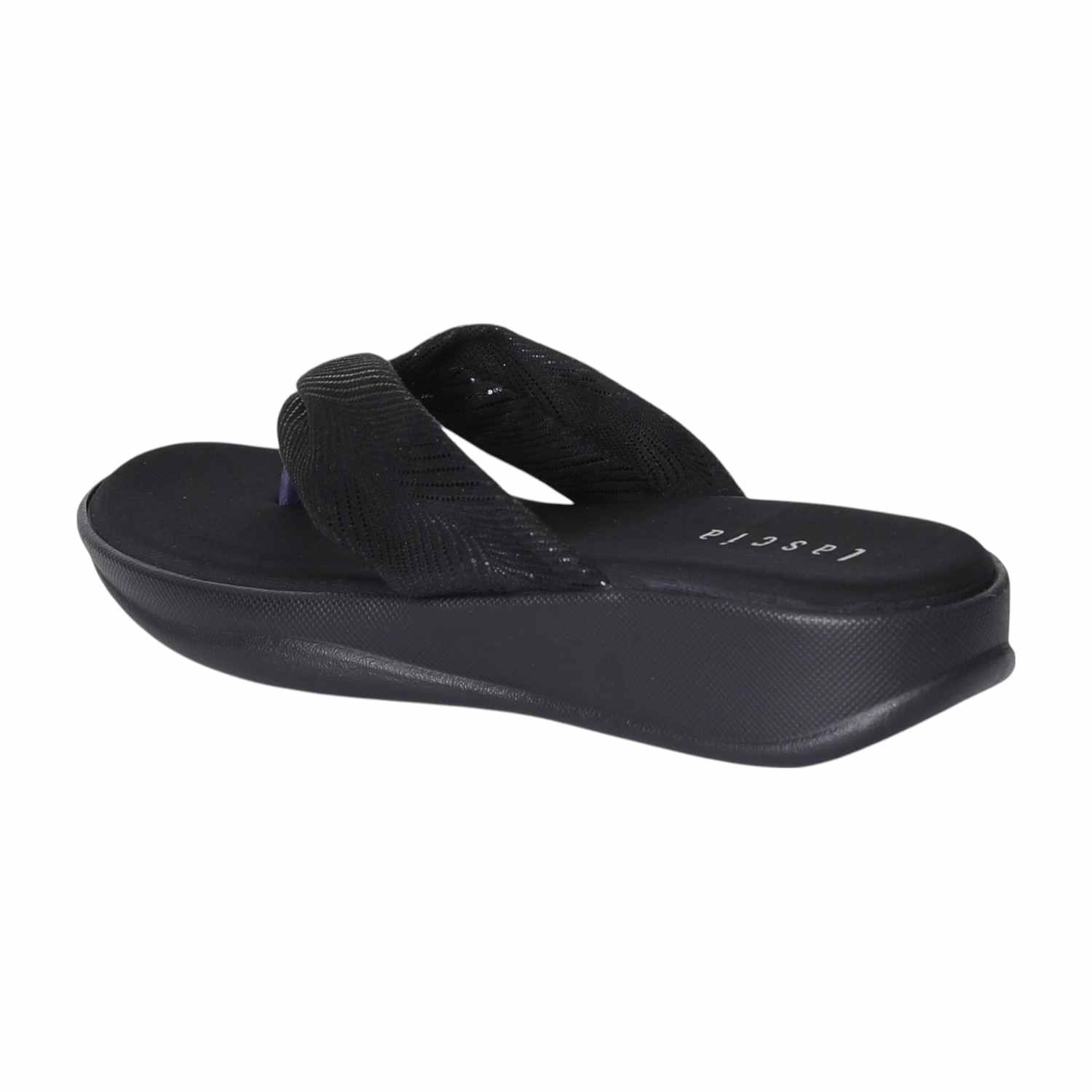 Women Black Glow Wedges