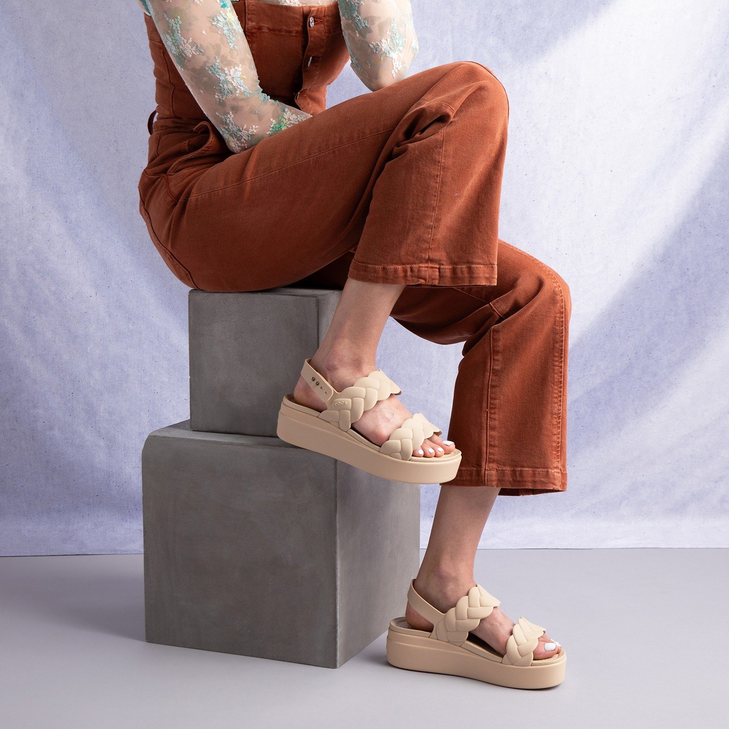 Brooklyn Woven Upper Low Wedge Women Sandal